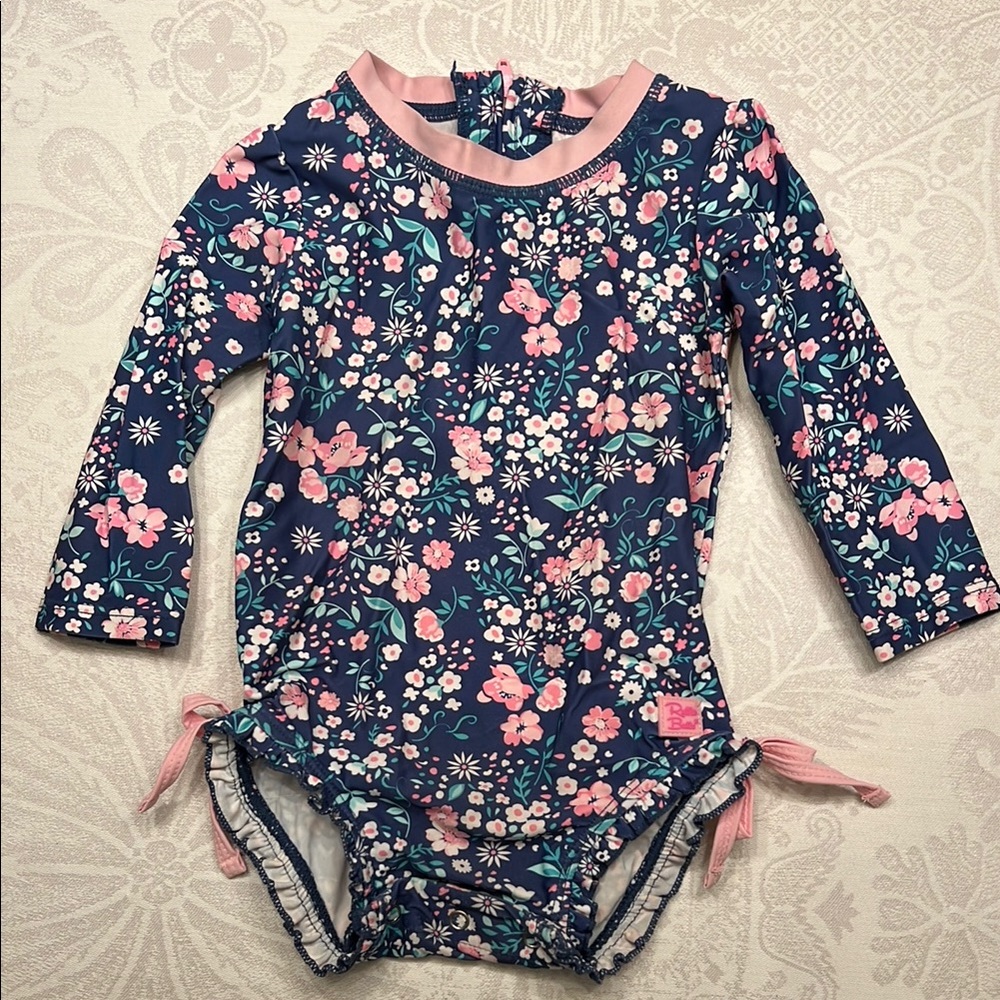 Girls 18 Month Ruffle Butts Floral Long Sleeve Swimsuit